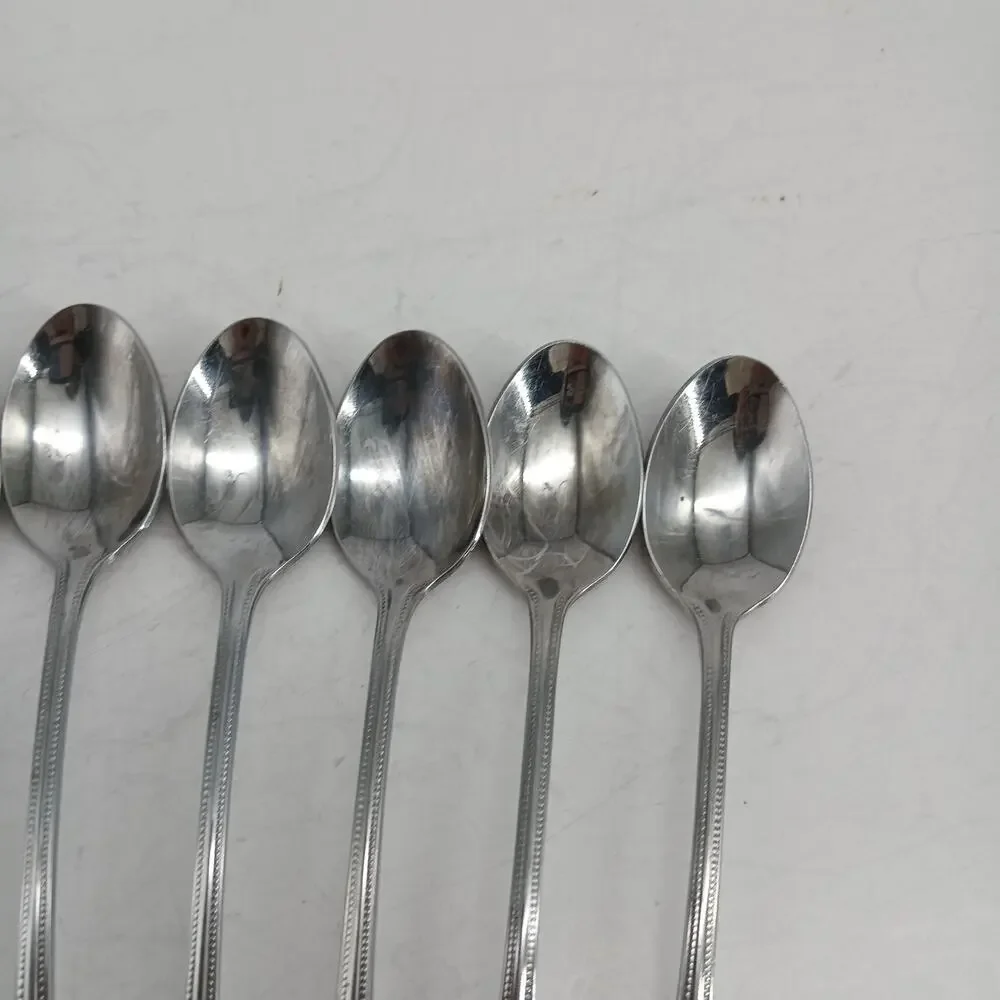 11X LH Tsp TOWLE Supreme STUART SHELL Stainless Long Handled Malt Tea Spoons